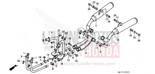 EXHAUST MUFFLER (2) VFR750FJ de 1988